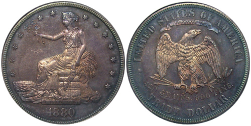 1877 Trade Dollar. struck Proof Trade Dollars